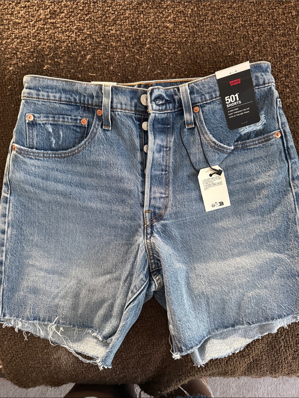 Levi's Light Blue Distressed Cutoff Denim Shorts
